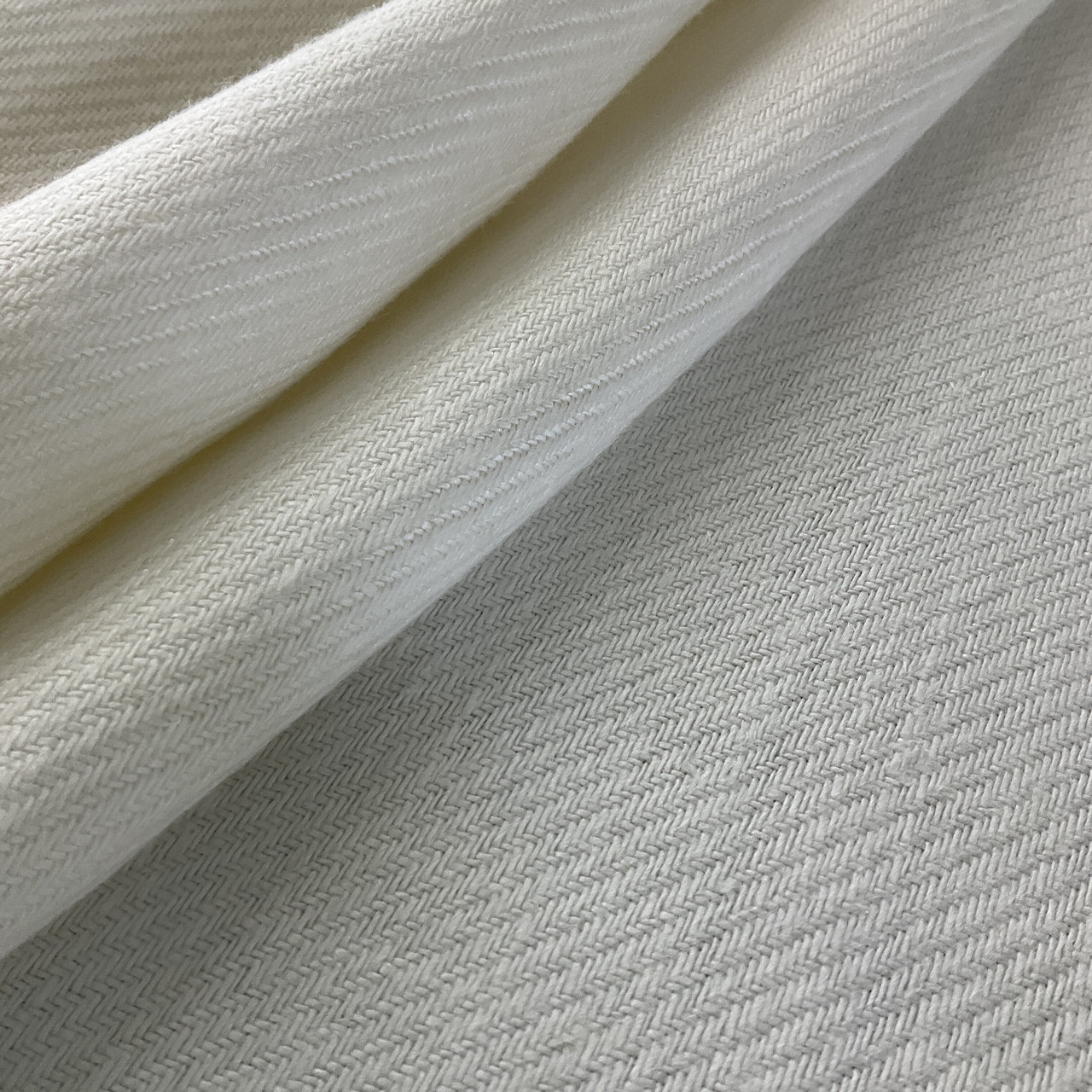 Cloud White Solid Texture Linen Upholstery Fabric by The Yard