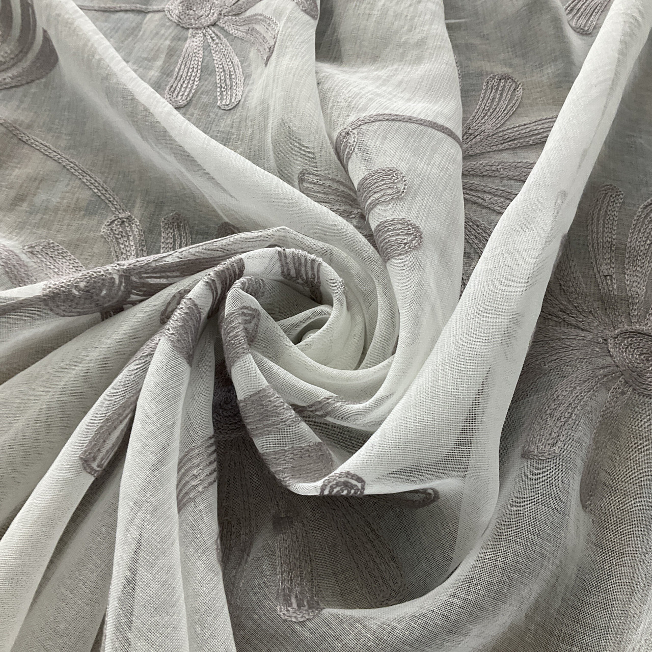 Old World Weavers Delgado Sheer Silver Fabric