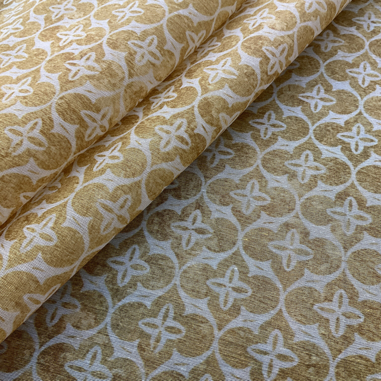 Martha Stewart Bedford Ogee Batiste Gold, Very Lightweight Batiste Fabric, Home Decor Fabric