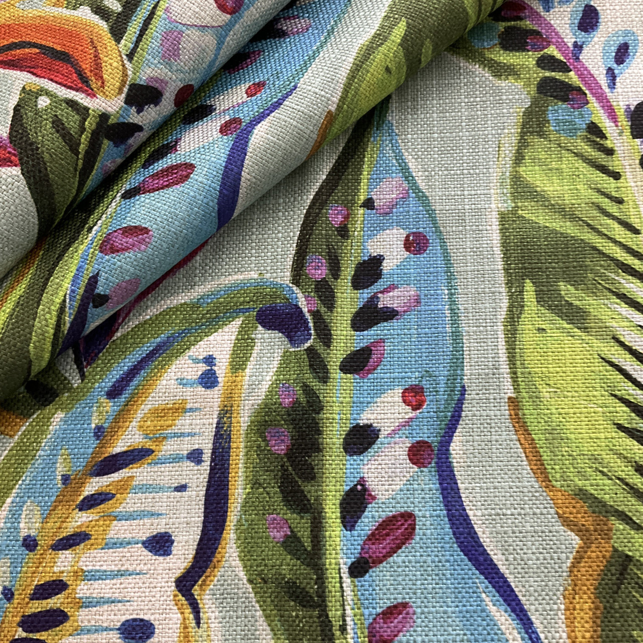 Tropical Fabric by the Yard, Vintage Style Detailed Nature Scenery of  Leaves, Decorative Upholstery Fabric for Chairs & Home Accents, Multicolor  by