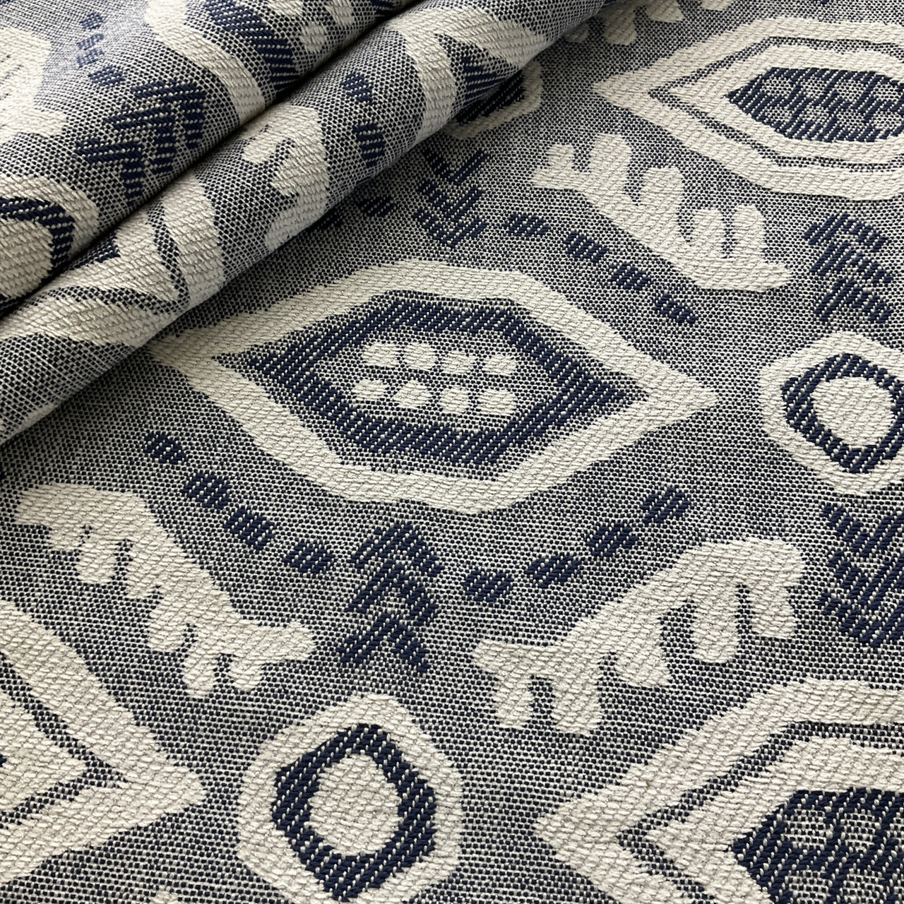 Artistry Tribal Southwest Arizcal Jacquard Indigo, Very Heavyweight Jacquard  Fabric, Home Decor Fabric