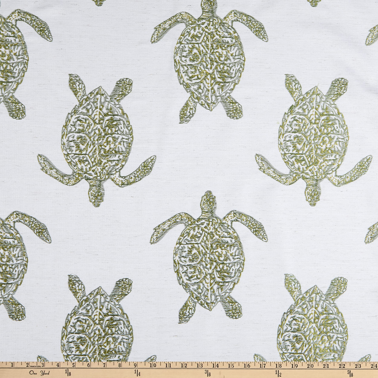 Claridge Home Turtle Tango Embroidered Woven Green | Medium Weight