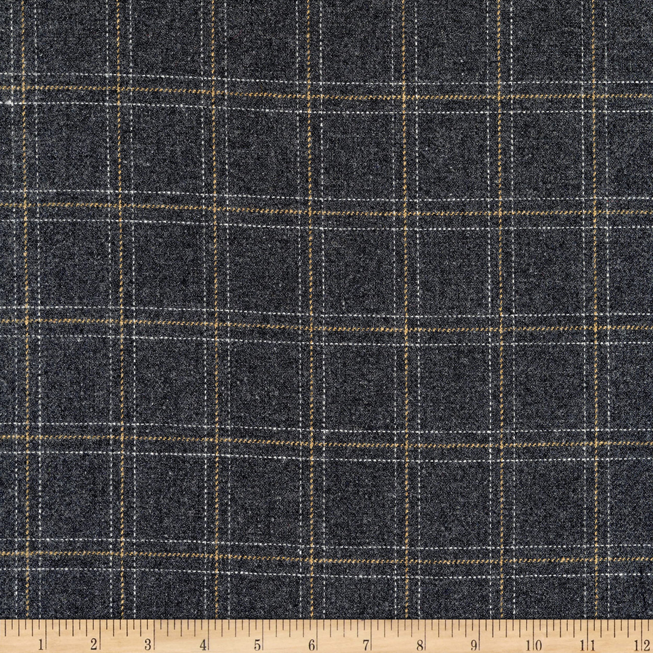 P Kaufmann Highland Romance Morrison Wool Charcoal | Medium/Heavyweight  Wool Fabric | Home Decor Fabric | 54 Wide