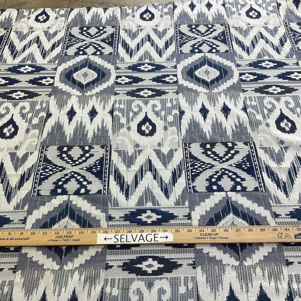 Bohemian Upholstery Fabric / 56 wide Fabric / Upholstery by the yard /  Blue Upholstery Fabric / Woven Boho Blue Fabric