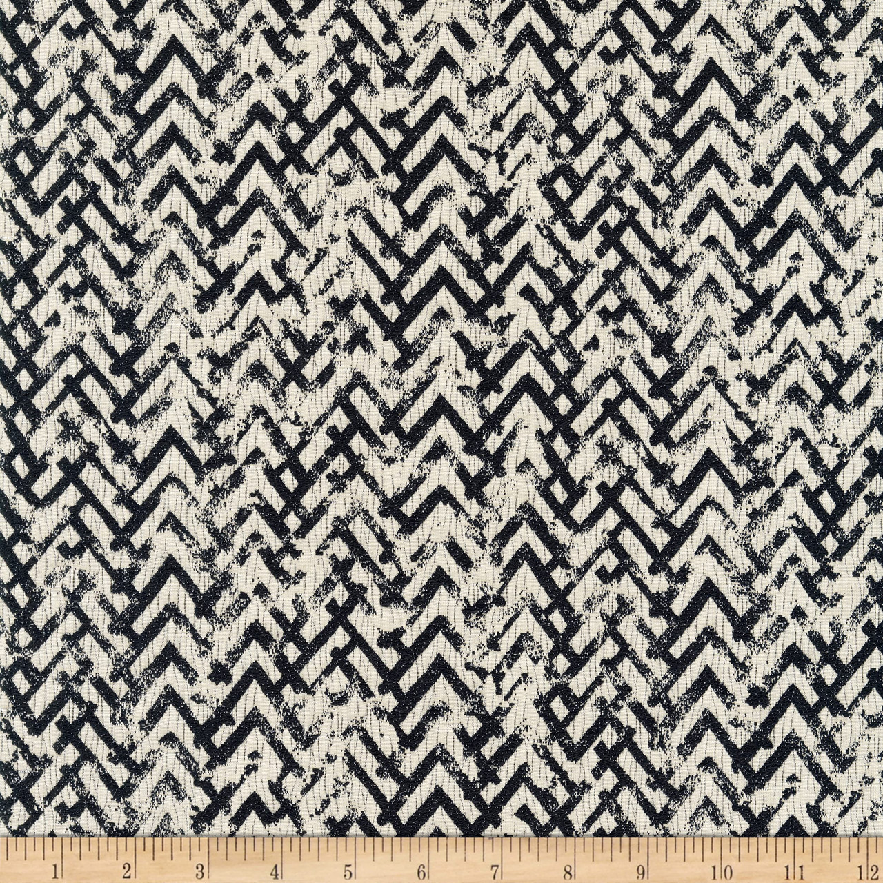 Range Broken Chevron Mudcloth Jacquard Black | Medium/Heavyweight