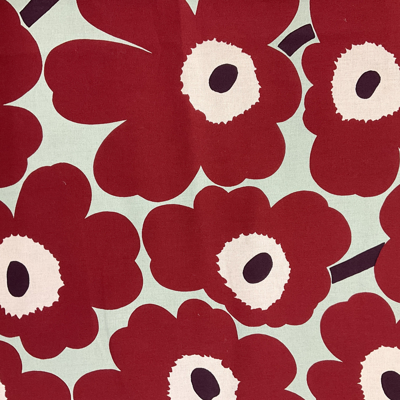 Marimekko FW 2022 Pieni Unikko Broadcloth Red/Tan | Home Decor Fabric | 58