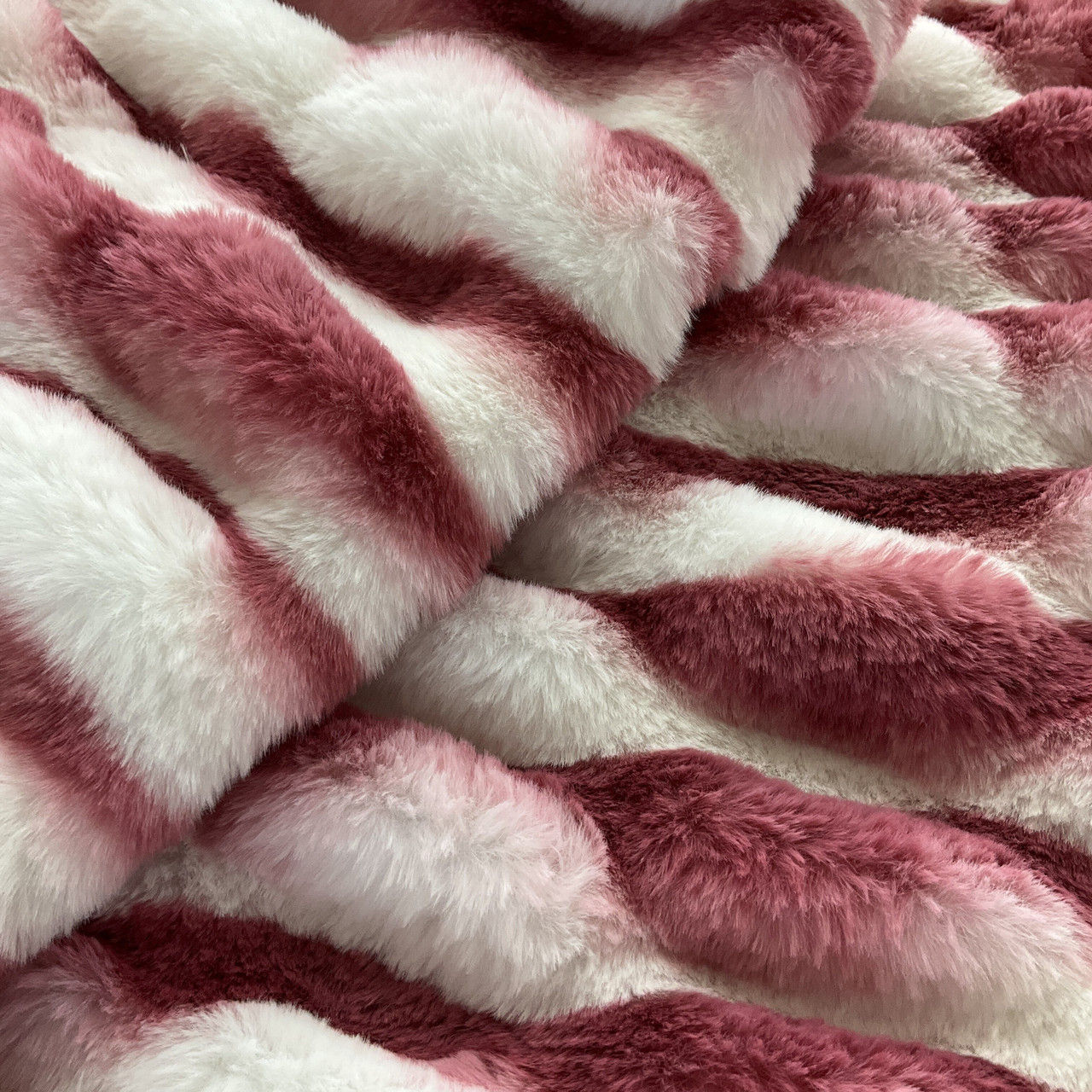 White/Red Violet EZ Fabric Stretch Faux Fur Snow Chinchilla Snuggle White/Red  Violet, Very Heavyweight Faux Fur Fabric, Home Decor Fabric