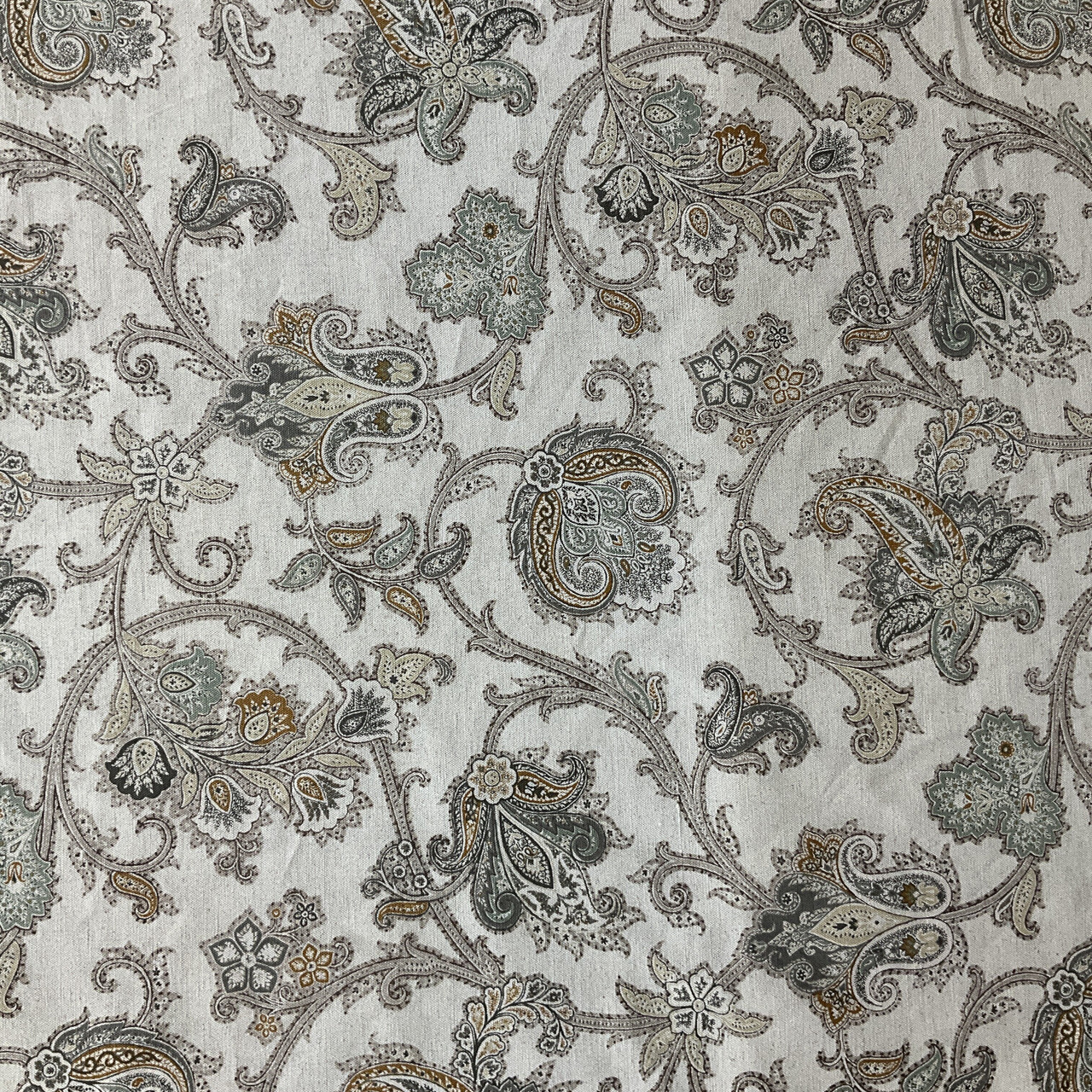 Arezzo in Porcini Home Decor Fabric Paisley Floral in Orange