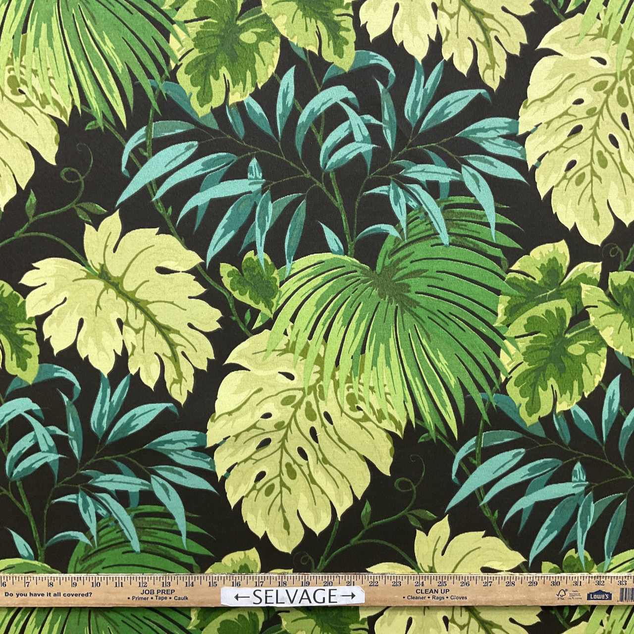 Tropical Leaves in Green Teal Brown OUTDOOR Home Decor