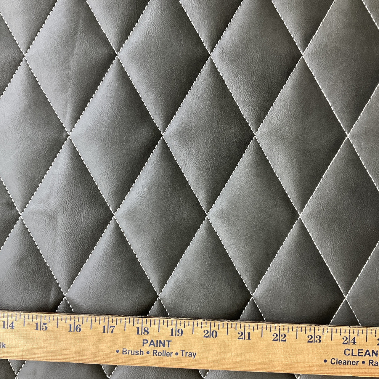 New Version Quilt in Gray | Faux Leather Vinyl Upholstery