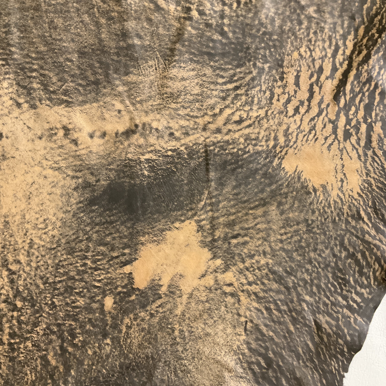 Distressed Dark Brown / Tan Nappa Lambskin Leather Hide | 5