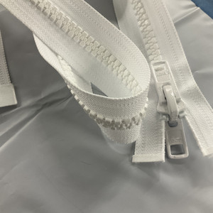 #10 Marine Zipper White 36 Inches Long | Separating Zipper / Jacket Style | EXTRA HEAVY DUTY | Locking Pull Tab