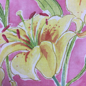 Waverly Seaside Lily in Petunia Pink Floral Drapery Fabric By The Yard 54"W