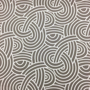 Duralee 42130-120 Tapue Cotton Twill Swirl Upholstery Fabric Brown & Cream
