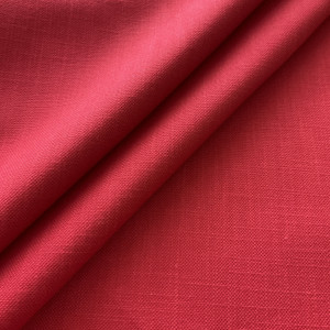 Red Poly-Cotton Slub Weave Multi-Use Curtain Fabric By The Yard By The Yard