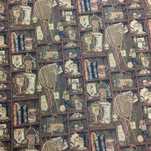 Country Club Life Tapestry Fabric | Golf Tennis Rustic | 54"W | By The Yard