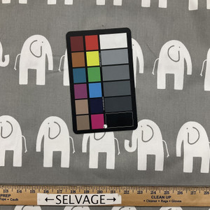 Gray Elephant Themed youth Fabric | Drapery Weight  \ 54"W | BTY