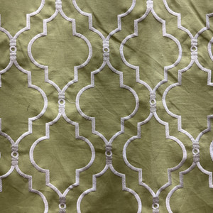 Kaufmann Fern Green Embroidered Upholstery/Drapery Fabric| 54"W | BTY