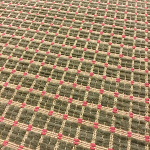 Textured Chenille Checks in Brown and Red Upholstery Fabric | 54" | BTY