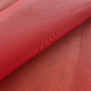 Matte Red Vinyl Utility Mesh Fabric  | Marine / Upholstery Fabric 9x9grid