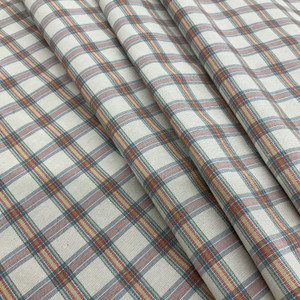 Vintage Plaid in Tan, Red, and Green Upholstery Fabric | 54" | BTY | Durable