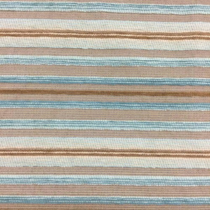 Striped Chenille Fabric | Blue / Brown / Beige | Heavyweight Upholstery | 54" Wide | By the Yard