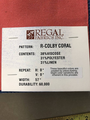 Coral Pink Slipcover and Upholstery Fabric by Regal | 60