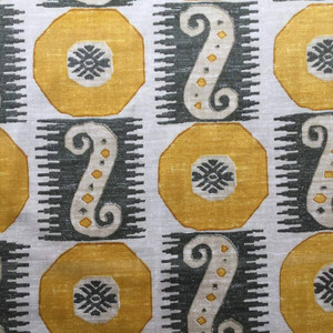 Geometric Tribal in Mustard Upholstery / Drapery Fabric | P/Kaufmann | 54W | BTY