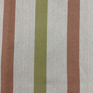 Reversible Stripes in Green and Orange Upholstery Fabric | 60 Wide | By the Yard