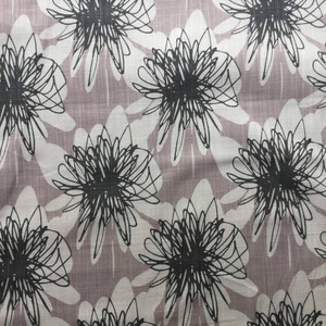 Batik Floral in Gray / White, Drapery Fabric, Mill Creek, 54 W