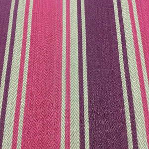 Herringbone Twill with Stripes in Pink and Purple Upholstery Fabric | 54W | BTY