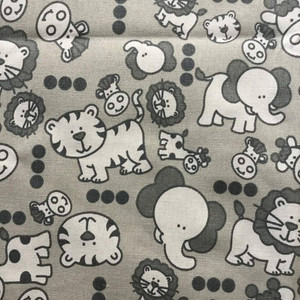 Baby Circus Animals in Gray | Home Decor Fabric | Premier Prints | 54 W | BTY