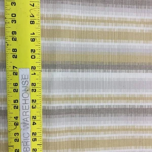 Vertical Jagged Stripes in Tan and Beige | Upholstery Fabric | 54 Wide | BTY