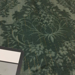 Deep Teal Green with Hints of Gold Damask | Home Decor Fabric | 54 Wide | BTY