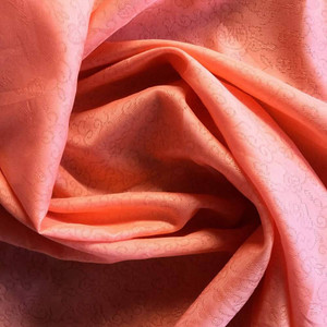 Coral Pink Floral Lining Fabric | Acetate | Apparel Jacket Suit Lining