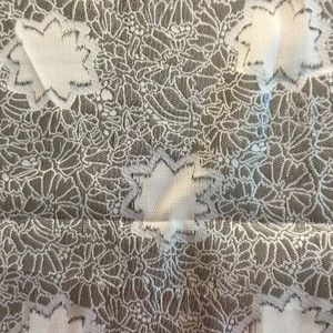 Silver White Floral Metallic Fabric | Woven Poly Blend | Drapes Holiday Crafts Decoration