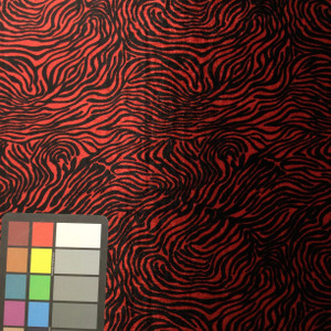 red black tree knot print velour stretch fabric