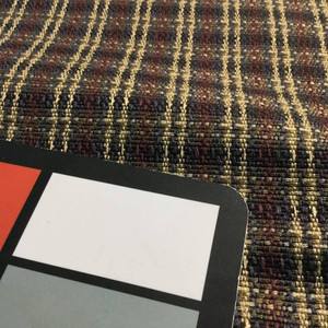 Small Plaid in Navy Blue, Brown, and Tan | Upholstery Fabric | 60 Wide | BTY