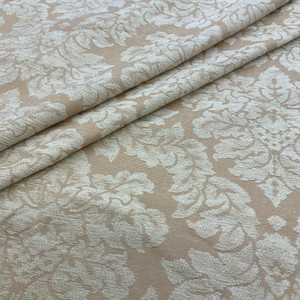 Chenille Damask in Golden Yellow | Upholstery Fabric | Butter Yellow | Medium Weight | 54" Wide | By the Yard