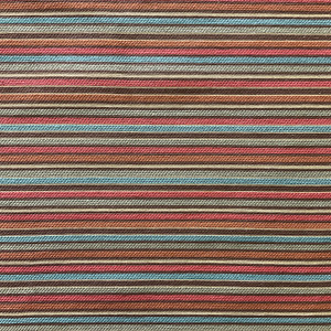 Red, Blue, and Brown Stripes | Upholstery Fabric | 56 W | By the Yard | Durable