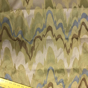 Retro Wavy in Green, Blue, and Brown | Upholstery Fabric | 55 W | By the Yard