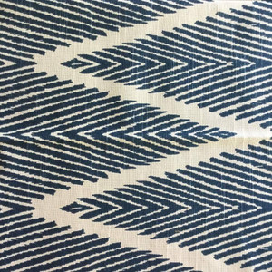 Zebra Striped Chevron in Blue and White | Upholstery / Drapery Fabric | 55 Wide