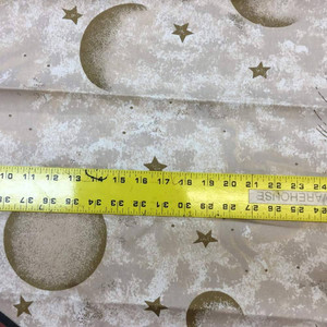 Moon, Sun, and Stars in Beige and Bronze | Home Decor Fabric | 58 Wide | BTY