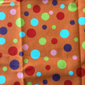 Colorful Polka Dots on Orange | Home Decor Fabric | 57 Wide | By the Yard