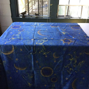 Gold and Blue Constellations | Home Decor / Drapery Fabric | 54 W | By the Yard