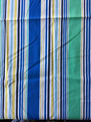 Thick and Thin Summer Stripes | Blue / Green / Yellow | Home Decor Fabric | 54 W