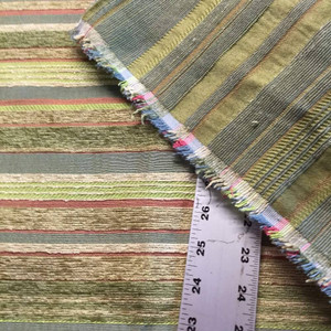 Horizontal Stripes Green and Red | Upholstery Fabric | 54 Wide | By the Yard