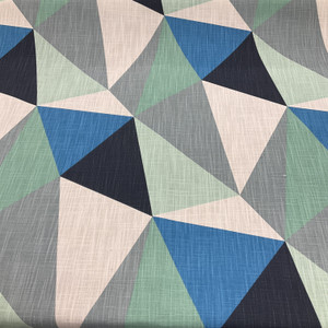 Color Blocked Facets | Green, Blue | Premier Prints | Upholstery Fabric | 54 W