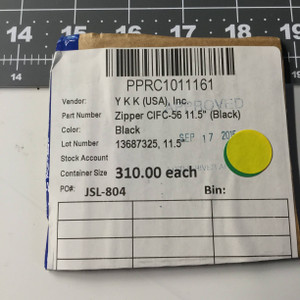 11.5 Inch YKK Black Non Separating Pocket Zipper | Single Pull |