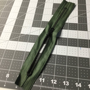 9 Inch Non Separating Military Green Pocket Zipper.   Metal Chain Zipper Style.